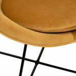Paris Prix Fauteuil Design En Velours "Gold Evan" 76cm Ocre