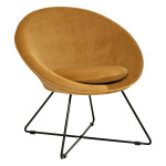 paris prix Fauteuil Design en Velours "Gold Evan" 76cm Ocre