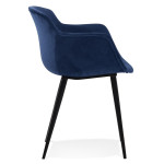 Paris Prix Fauteuil Design En Velours "Javier" 80cm Bleu