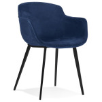 paris prix Fauteuil Design en Velours "Javier" 80cm Bleu