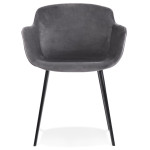 Paris Prix Fauteuil Design En Velours "Javier" 80cm Gris