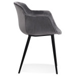 Paris Prix Fauteuil Design En Velours "Javier" 80cm Gris