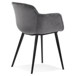 Paris Prix Fauteuil Design En Velours "Javier" 80cm Gris