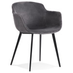 paris prix Fauteuil Design en Velours "Javier" 80cm Gris