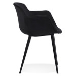 Paris Prix Fauteuil Design En Velours "Javier" 80cm Noir