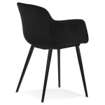 Paris Prix Fauteuil Design En Velours "Javier" 80cm Noir