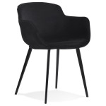 paris prix Fauteuil Design en Velours "Javier" 80cm Noir