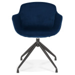 Paris Prix Fauteuil Design En Velours "Loana" 80cm Bleu