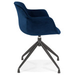 Paris Prix Fauteuil Design En Velours "Loana" 80cm Bleu