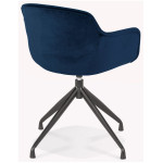 Paris Prix Fauteuil Design En Velours "Loana" 80cm Bleu