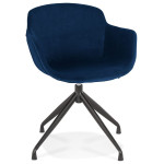 paris prix Fauteuil Design en Velours "Loana" 80cm Bleu
