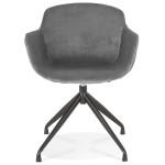 Paris Prix Fauteuil Design En Velours "Loana" 80cm Gris