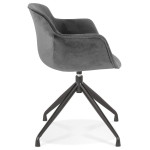 Paris Prix Fauteuil Design En Velours "Loana" 80cm Gris