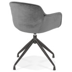 Paris Prix Fauteuil Design En Velours "Loana" 80cm Gris