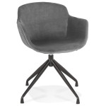 paris prix Fauteuil Design en Velours "Loana" 80cm Gris