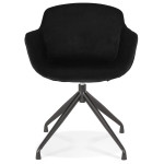Paris Prix Fauteuil Design En Velours "Loana" 80cm Noir