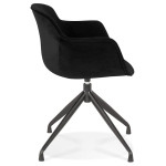 Paris Prix Fauteuil Design En Velours "Loana" 80cm Noir