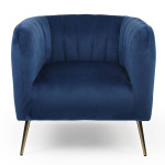 Paris Prix Fauteuil Design En Velours "Reuben" 75cm Bleu