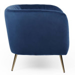 Paris Prix Fauteuil Design En Velours "Reuben" 75cm Bleu