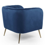 Paris Prix Fauteuil Design En Velours "Reuben" 75cm Bleu