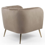 Paris Prix Fauteuil Design En Velours "Reuben" 75cm Taupe