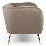 Paris Prix Fauteuil Design En Velours "Reuben" 75cm Taupe