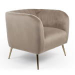 paris prix Fauteuil Design en Velours "Reuben" 75cm Taupe