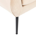 Paris Prix Fauteuil Design En Velours "Solaro" 78cm Beige