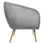 Paris Prix Fauteuil Design En Velours "Solaro" 78cm Gris