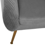 Paris Prix Fauteuil Design En Velours "Solaro" 78cm Gris