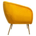 Paris Prix Fauteuil Design En Velours "Solaro" 78cm Jaune