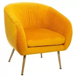 paris prix Fauteuil Design en Velours "Solaro" 78cm Jaune