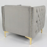 Paris Prix Fauteuil Design En Velours "Suez" 83cm Argent