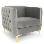 paris prix Fauteuil Design en Velours "Suez" 83cm Argent