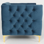 Paris Prix Fauteuil Design En Velours "Suez" 83cm Bleu