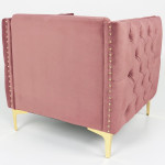 Paris Prix Fauteuil Design En Velours "Suez" 83cm Rose