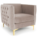 paris prix Fauteuil Design en Velours "Suez" 83cm Taupe