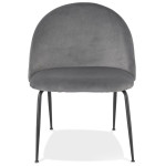 Paris Prix Fauteuil Design En Velours "Talia" 83cm Gris Clair