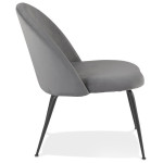 Paris Prix Fauteuil Design En Velours "Talia" 83cm Gris Clair