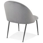 Paris Prix Fauteuil Design En Velours "Talia" 83cm Gris Clair