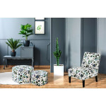 Paris Prix Fauteuil Design Imprimé "Indira" 84cm Beige & Vert