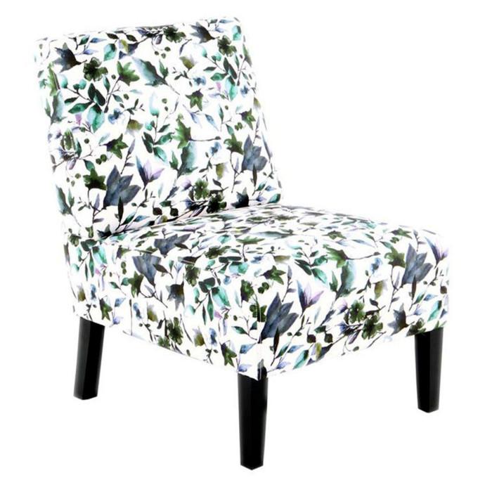Paris Prix Fauteuil Design Imprimé "Indira" 84cm Beige & Vert