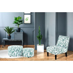 Paris Prix Fauteuil Design Imprimé "Indira" 84cm Blanc & Vert