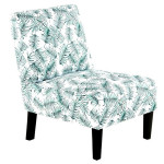 paris prix Fauteuil Design Imprimé "Indira" 84cm Blanc & Vert