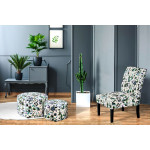 Paris Prix Fauteuil Design Imprimé "Indira" 92cm Beige & Vert