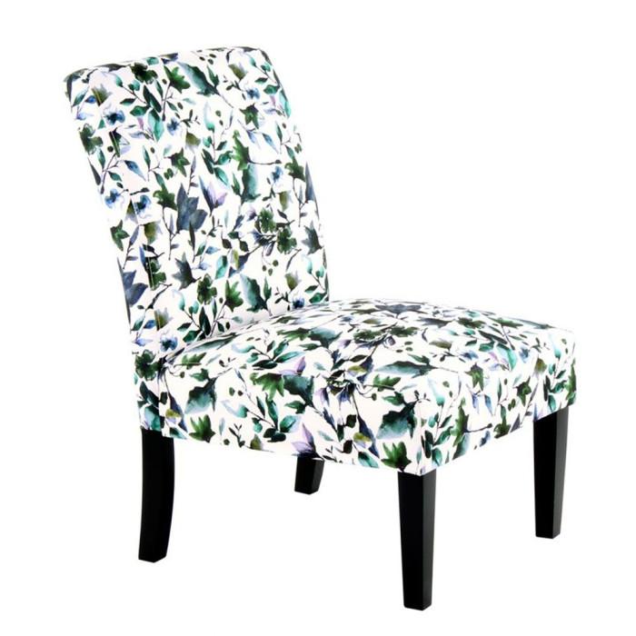 Paris Prix Fauteuil Design Imprimé "Indira" 92cm Beige & Vert