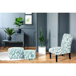 Paris Prix Fauteuil Design Imprimé "Indira" 92cm Blanc & Vert