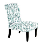 paris prix Fauteuil Design Imprimé "Indira" 92cm Blanc & Vert