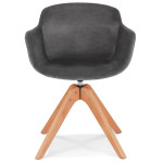 Paris Prix Fauteuil Design "Laurie" 80cm Gris & Naturel