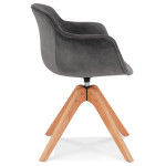 Paris Prix Fauteuil Design "Laurie" 80cm Gris & Naturel